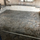 Mosaic floor in public building