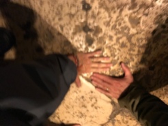 Sharon and I touching where Jesus walked
